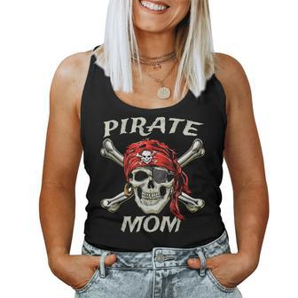 Pirate Mom Skull And Crossbones Jolly Roger Birthday Pirate Women Tank Top | Mazezy