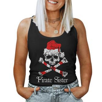 Pirate Sister Christmas Jolly Roger Women Tank Top | Mazezy