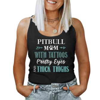 Pitbull Mom Tattoos Dog Lover Shirt Women Tank Top | Mazezy