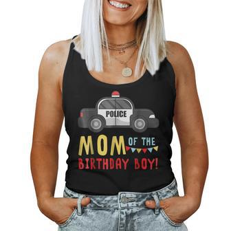 Police Car Mom Of The Birthday Boys Women Tank Top | Mazezy UK