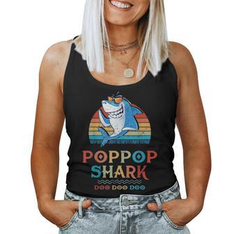 Poppop Shark T Fathers Day Gift From Wife Son Daughter Women Tank Top Basic Casual Daily Weekend Graphic - Seseable