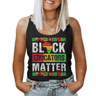 Pride Black Educators Matter Gift History Month Teacher V4 Women Tank Top Basic Casual Daily Weekend Graphic - Seseable