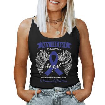Products Angel In Memory Of My Mom Colon Cancer Awareness Women Tank Top | Mazezy