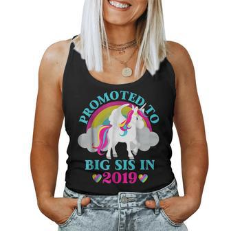 Promoted To Big Sis In 2019 Big Sister Girls Unicorn Women Tank Top | Mazezy