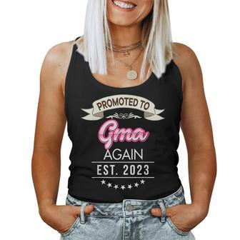 Promoted To Gma Again Est 2023 New Mom Dad Mother Father Women Tank Top | Mazezy