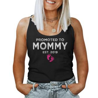 Promoted To Mommy 2019 Distressed For New Moms Women Tank Top | Mazezy