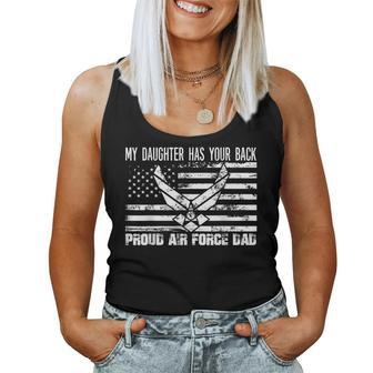 Proud Air Force Dad My Daughter Has Your Back Women Tank Top | Mazezy