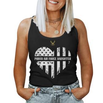 Proud Air Force Daughter Pride Military Family Heart Gift Women Tank Top Basic Casual Daily Weekend Graphic - Seseable