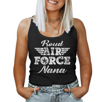 Proud Air Force Nana Pride Military Family Grandmother Gifts Women Tank Top Basic Casual Daily Weekend Graphic - Seseable