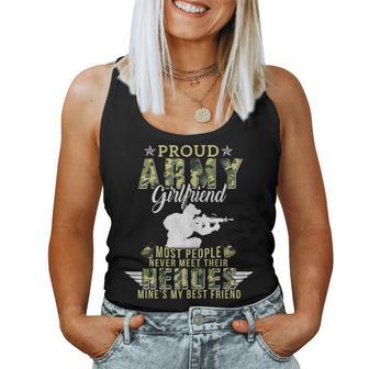 Womens Proud Army Girlfriend Most People T Shirt Memorials Day Women Tank Top | Mazezy