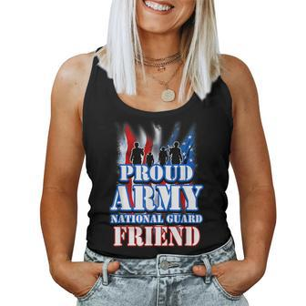 Proud Army National Guard Friend Usa Flag Men Women Women Tank Top Basic Casual Daily Weekend Graphic - Seseable