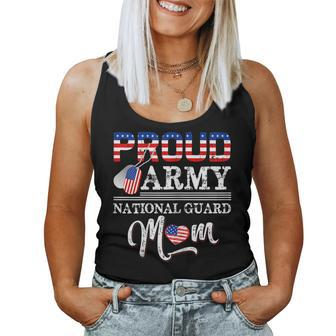 Proud Army National Guard Mom Us American Flag Pride Women Tank Top | Mazezy