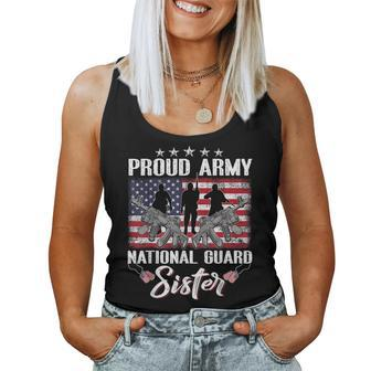 Proud Army National Guard Sister Usa Flag Military 4Th July Women Tank Top | Mazezy