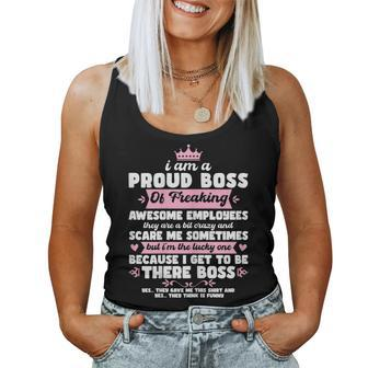 Womens I Am A Proud Boss Of Freaking Awesome Employees Lady Women Tank Top | Mazezy UK