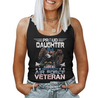 Proud Daughter Of Us Air Force Veteran Patriotic Military V2 Women Tank Top Basic Casual Daily Weekend Graphic - Seseable