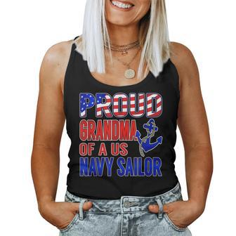 Proud Grandma Of A Sailor Soldier Women Tank Top Basic Casual Daily Weekend Graphic - Seseable