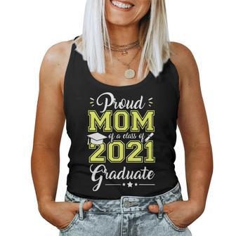 Proud Mom Of A Class Of 2021 Graduate Love Senior 21 Women Tank Top Basic Casual Daily Weekend Graphic - Seseable