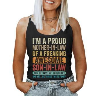 Proud Mother In Law From Son In Law Women Mom Funny Women Tank Top Basic Casual Daily Weekend Graphic - Thegiftio UK