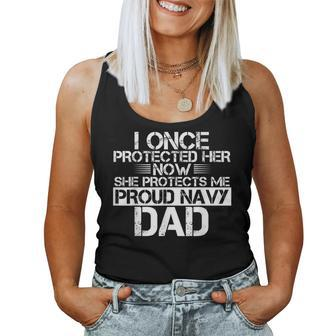 Proud Navy Dad Daughter Military Air Force Navy T Women Tank Top | Mazezy