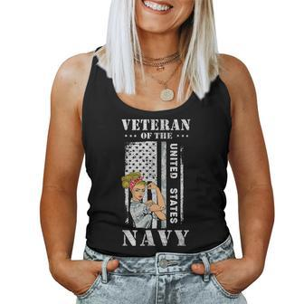Proud Navy Women US Military Veteran Veterans Day Women Tank Top Basic Casual Daily Weekend Graphic - Seseable