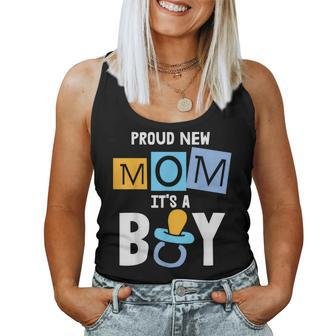 Proud New Mom Its A Boy Promoted To Mommy Mothers Day Women Tank Top Basic Casual Daily Weekend Graphic - Thegiftio UK
