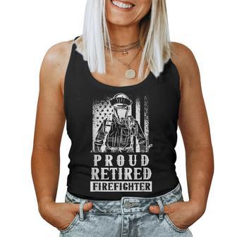 Proud Retired Firefighter Retiree Retirement Fire Fighter Women Tank Top Basic Casual Daily Weekend Graphic - Seseable