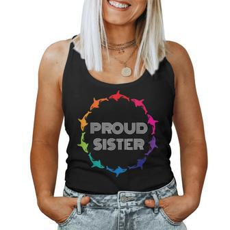 Proud Sister Lgbtq Gay Pride Awareness - White Black Women Tank Top | Mazezy