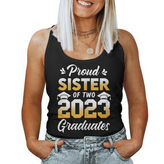 Proud Sister Of Two 2023 Graduates Senior 23 Twins Siblings Women Tank Top | Mazezy
