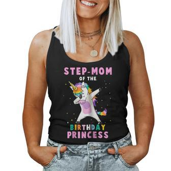 Proud Step-Mom Of A Birthday Unicorn Dab Girl Women Tank Top | Mazezy