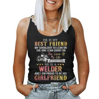 Proud To Be A Welder Girlfriend Women Welding Girlfriend Women Tank Top Basic Casual Daily Weekend Graphic - Seseable