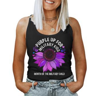 Purple Up For Military Kids Sunflower For Military Childs Women Tank Top | Mazezy