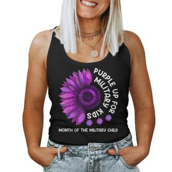 Purple Up For Military Kids Sunflower For Military Childs Women Tank Top Basic Casual Daily Weekend Graphic - Seseable