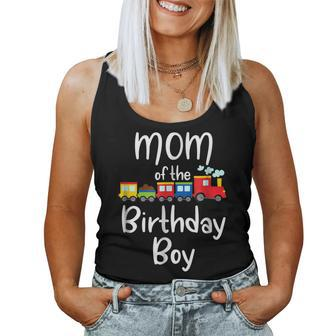 Railroad Birthday Boy Shirts Mom Of The Birthday Boy Train Women Tank Top | Mazezy