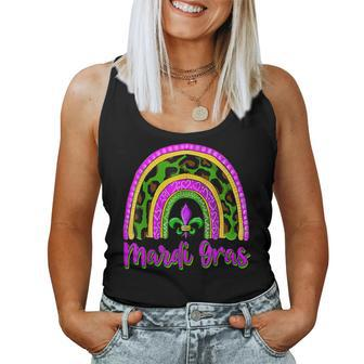 Rainbow Mardi Gras New Orleans Parade Festival Party Leopard Women Tank Top Basic Casual Daily Weekend Graphic - Seseable