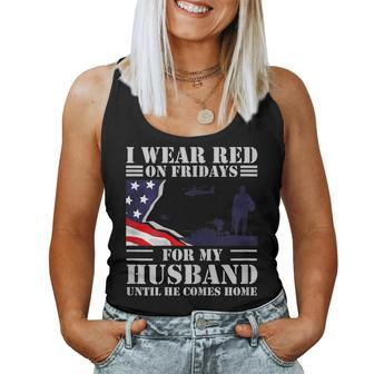Womens Red Friday Husband Remember Everyone Deployed Women Tank Top | Mazezy