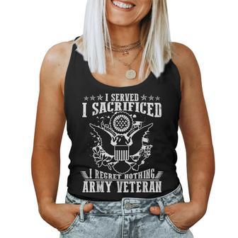 I Regret Nothing Army Veteran For Men And Women Women Tank Top | Mazezy