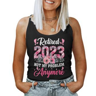Retired 2023 Funny Retirement Gifts For Women 2023 Cute Pink Women Tank Top Basic Casual Daily Weekend Graphic - Seseable