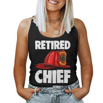 Retired Fire Chief Fire Fighters Love Women Tank Top Basic Casual Daily Weekend Graphic - Seseable