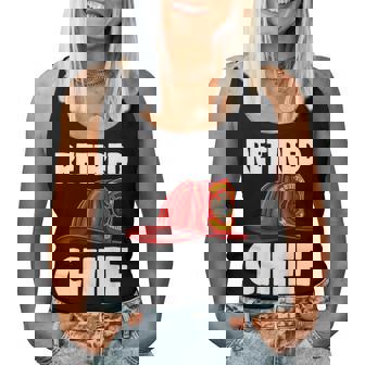 Retired Fire Chief Fire Fighters Love Women Tank Top Basic Casual Daily Weekend Graphic | Seseable CA