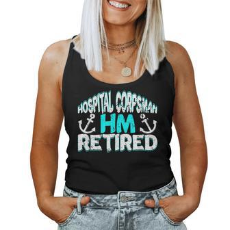 Retired Navy Hospital Corpsman Retirement Gift Military Women Tank Top Basic Casual Daily Weekend Graphic - Seseable