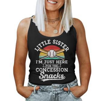 Retro Baseball Sister Im Just Here For Concession Stand Women Tank Top | Mazezy