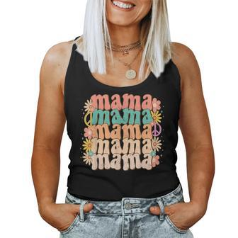 Retro Groovy Mama Matching Family Mothers Day Party Women Tank Top Basic Casual Daily Weekend Graphic - Seseable