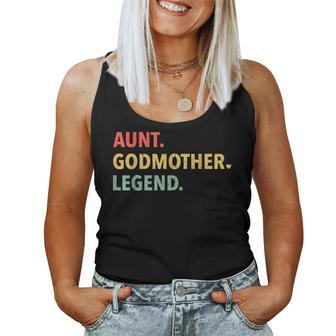 Retro Vintage Aunt Godmother Legend Funny Auntie Mothers Day Women Tank Top Basic Casual Daily Weekend Graphic - Thegiftio