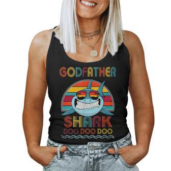 Retro Vintage Godfather Shark T Funny Gifts Family Women Tank Top Basic Casual Daily Weekend Graphic - Seseable