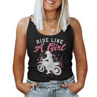 Ride Like A Girl Dirt Bike Motocross Motorcycle Women Women Tank Top | Mazezy