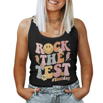 Rock The Test Dont Stress Retro Motivational Teacher Women Tank Top | Mazezy