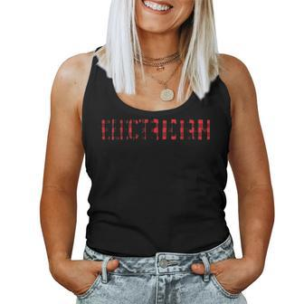 Rockin The Electrician Wife Life Red Paid Women Tank Top Basic Casual Daily Weekend Graphic - Seseable
