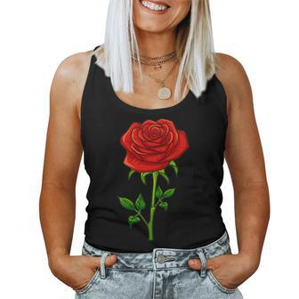 Rose Flower Lovers Minimalist Graphic Women Tank Top | Mazezy