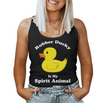 Rubber Duck Toy Rubber Ducky Is My Spirit Animal Women Tank Top Basic Casual Daily Weekend Graphic - Seseable