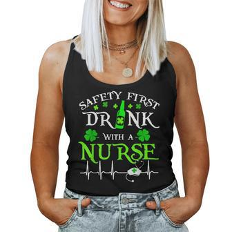 Safety First Drink With A Nurse St Patricks Day V2 Women Tank Top | Mazezy